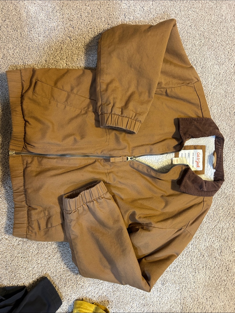 Cat & Jack Brown Sherpa-Lined Zip Jacket